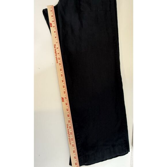 Athleta Size L Retreat Wide Leg Mid Rise Linen Pants Black 851038 Large - Picture 11 of 11